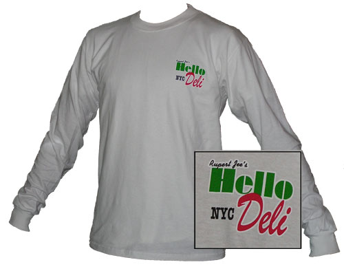 White Hello-Deli Long Sleeve Shirt